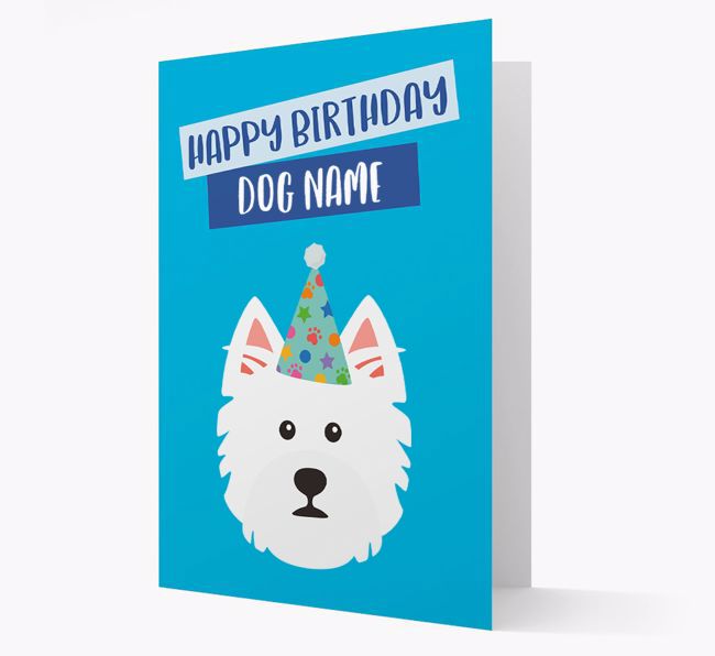 Personalised 'Happy Birthday {dogsName}' Card with {breedCommonName} Icon